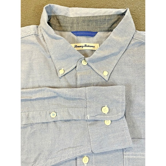 Tommy Bahama Other - Tommy Bahama Mens XL Cotton/Spandex LS Button Down Shirt Light Blue Solid